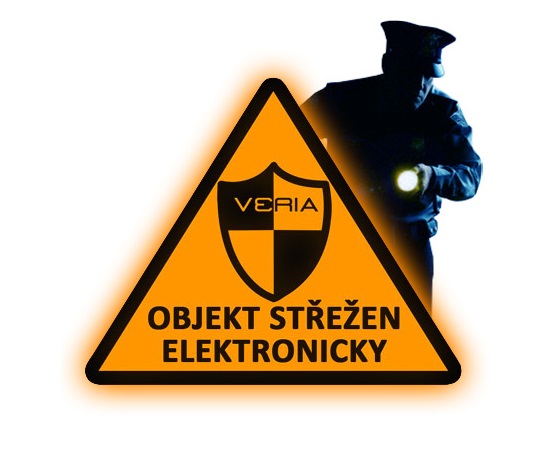 Veria Reflexní výstražná samolepka - střeženo elektronicky