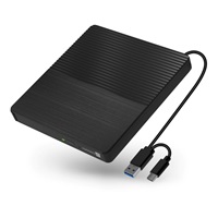 CONNECT IT Externí mechanika CD/DVD 3v1 SlimDrive, čtečka MicroSD/SD, 2xUSB, USB-A/USB-C, černá