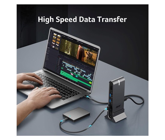 ACER 15in1 USB Type-C Universal Mini-dock: Host interface: USB-C, 2x USB-A 2.0, 1x USB-A 3.2 Gen2, 1x USB-A 3.2 Gen1, 1