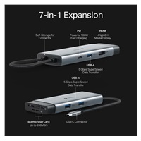 TP-Link UH7021C USB-C hub 7v1 (3x USB3.2Gen1,1xUSB-C3.2Gen1, 1xHDMI, 1xSD, 1xmicroSD, PD 100W)