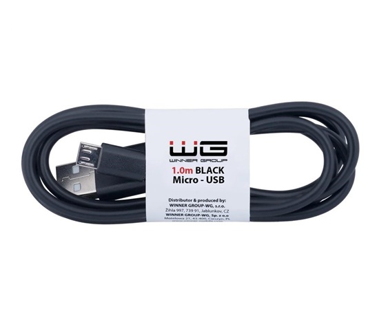 WG - Datový kabel Micro USB na USB-A, 1 metr, černá