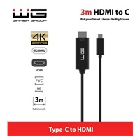 WG - Datový kabel Type-C na HDMI, 3 metry, 4K, černá