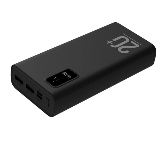 WG - Power Bank 20000 mAh, USB-C PD 20W + USB-A QC 3.0 22.5W, černá