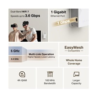 TP-Link RE225BE EasyMesh WiFi7 Extender/Repeater (BE3600,2,4GHz/5GHz,1xGbE)