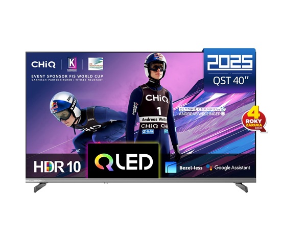 CHiQ L40QST TV 40", QLED, Full HD, Google TV, Frameless, Dolby Audio, dbx-tv, HDR 10