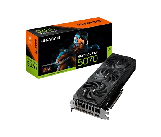 BAZAR - GIGABYTE VGA NVIDIA GeForce RTX 5070 WINDFORCE OC 12G, 12G GDDR7, 3xDP, 1xHDMI - Po opravě (Bez příšlušenství)