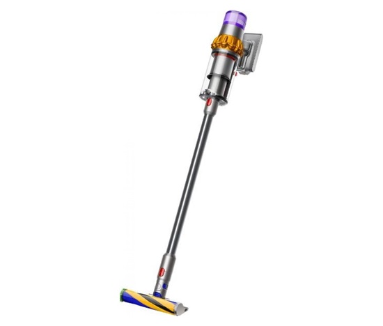 Dyson V15 Detect Absolute 2023, odkurzacz, 14 cyklonów, 240 AW, filtracja całego urządzenia, do 60 minut, żółty/szary