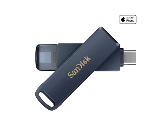 SanDisk Flash Disk 64GB Phone Drive USB-C, pro Iphone, modrá