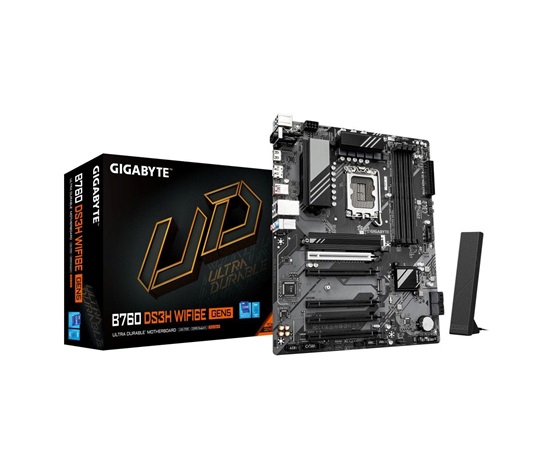 GIGABYTE MB Sc LGA1700 B760 DS3H WIFI6E GEN5, Intel B760, 4xDDR5, 1xDP, 1xHDMI, WiFi