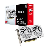 ASUS VGA AMD Radeon RX 9060 XT DUAL 16GB WHITE, RX 9060 XT, 16GB GDDR6, 2xDP, 1xHDMI