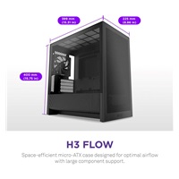 BAZAR - NZXT skříň H3 Flow / microATX / 1x120mm / USB / USB-C / černá, poškozený obal