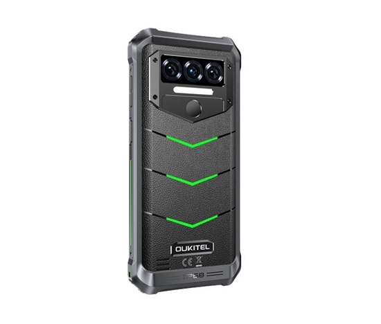Rugged Smartphone Oukitel WP38 MT8788 6GB 256GB 10600-15W A13, Black w Green [No Charger]