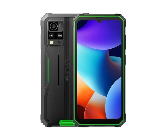 Rugged Smartphone Blackview BV4800 Pro 4G T606 4GB 128GB 5180-10W A14-D4, Black w Green [No Charger]