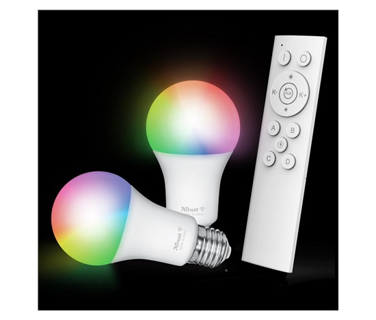 TRUST Smart WiFi LED TRUST žárovka E27 - SET - STARTER PACK - 2x LED žárovka a ovladač