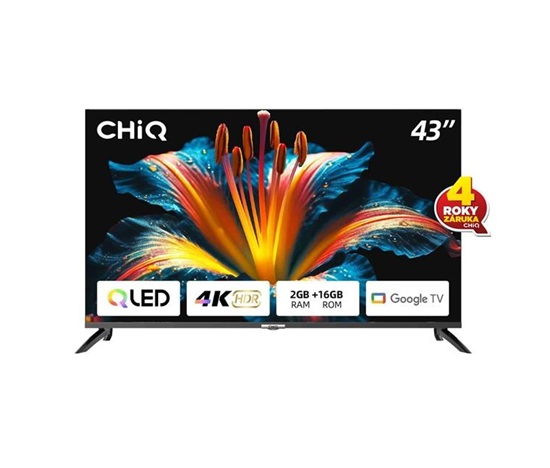 CHiQ L43QST TV 43", FHD, QLED, ultratenká, Android14, Dolby Audio, Frameless