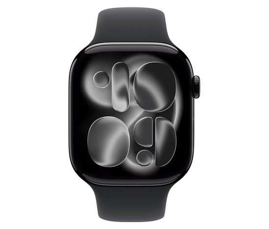Apple Watch Series 11 GPS 42mm Jet Black Aluminium Case with Black Sport Band - S/M