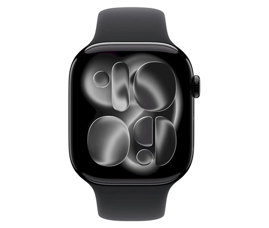 Apple Watch Series 11 GPS + Cellular 42mm Jet Black Aluminium Case with Black Sport Band - S/M