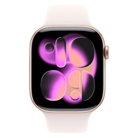 Apple Watch Series 11 GPS + Cellular 42mm Gold Titanium Case with Light Blush Sport Band - M/L
