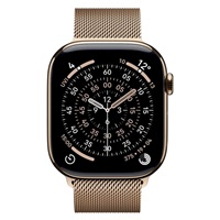 Apple Watch Series 11 GPS + Cellular 42mm Gold Titanium Case with Gold Milanese Loop