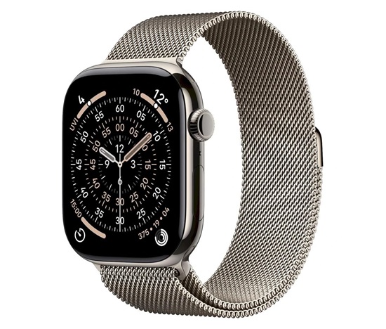 Apple Watch Series 11 GPS + Cellular 46mm Natural Titanium Case with Natural Milanese Loop - S/M