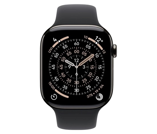 Apple Watch Series 11 GPS + Cellular 46mm Slate Titanium Case with Black Sport Band - S/M