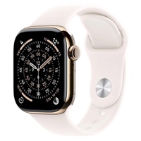 Apple Watch Series 11 GPS + Cellular 42mm Gold Titanium Case with Light Blush Sport Band - M/L