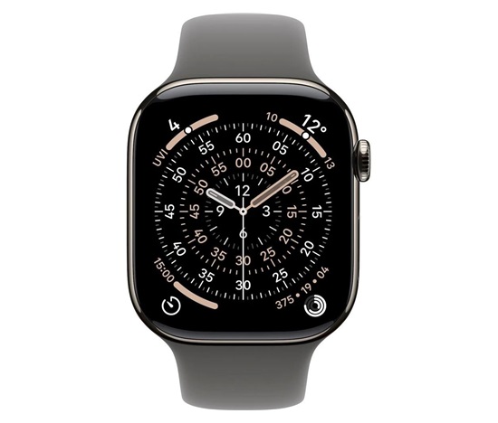 Apple Watch Series 11 GPS + Cellular 46mm Natural Titanium Case with Stone Grey Sport Band - M/L