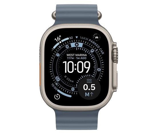 Apple Watch Ultra 3 GPS + Cellular 49mm Natural Titanium Case with Anchor Blue Ocean Band