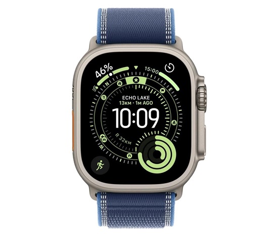 Apple Watch Ultra 3 GPS + Cellular 49mm Natural Titanium Case with Blue/Bright Blue Trail Loop - M/L