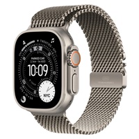 Apple Watch Ultra 3 GPS + Cellular 49mm Natural Titanium Case with Natural Titanium Milanese Loop - Medium
