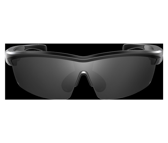 KIVANO 01: Sportovní hudební brýle s černým tělem a barevnými skly