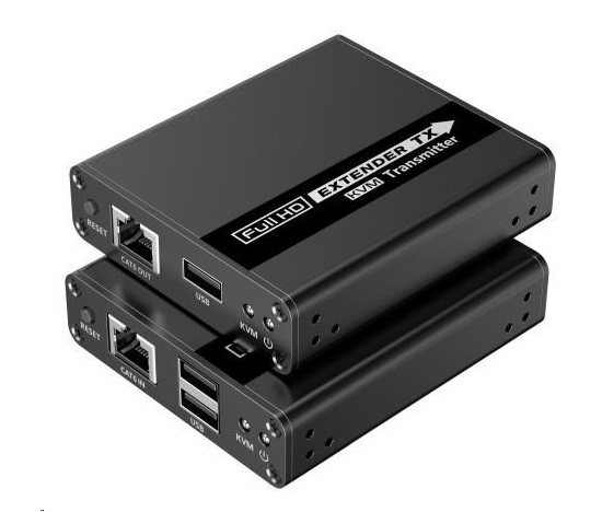 BAZAR - PremiumCord HDMI KVM extender FULL HD 1080p na 70m s přenosem USB - Poškozený obal (Komplet)