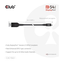 Club3D Kabel USB-C na DisplayPort 2.1 DP54 Bi-Directional, 8K120Hz, 4K480Hz, 2m