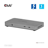 Club3D hub Thunderbolt 5 5v1, 3x USB-C TB5, 1x USB-A, 1x8K60Hz, 3x 5K60Hz, certifikace Thunderbolt Share, 180W