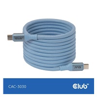 Club3D Kabel magnetický USB-C, 240W PD3.1, 480 Mbps, 2m, modrá