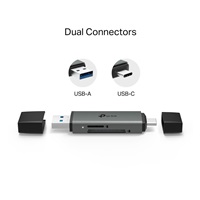 TP-Link UA430D čtečka karet (1xUSB-C3.2Gen1,1xUSB-A3.2Gen1,1xmicroSD,1xSD)