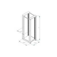 TRITON 19" montážní rám 47U, dvoudílný, hloubka 1200mm