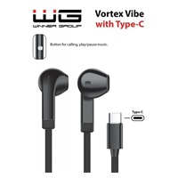 WG - Sluchátka s konektorem Type-C, Vortex Vibe, drátové, black