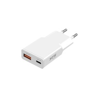 WG - Síťová nabíječka GaN 2x USB, 1x USB-C 30W + 1x USB-A 18W, white, Ultra Slim