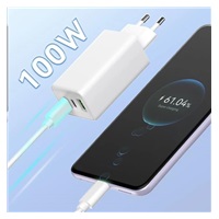 WG - Síťová nabíječka GaN 100W, 3x USB, 1x USB-A + 2x USB-C, white