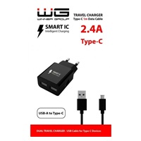 WG - Síťová nabíječka 2x USB-A 2,4A , Smart IC + kabel USB-A na Type-C, black