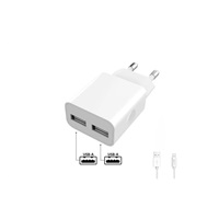 WG - Síťová nabíječka 2x USB-A 2,4A , Smart IC + kabel USB-A na Lightning, white