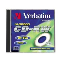 VERBATIM CD-RW(10-Pack)Jewel/High Speed/8x-10x/DLP/700MB