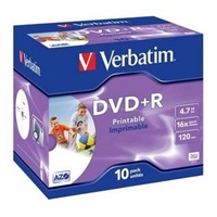 VERBATIM DVD+R(10-Pack)Printable/Jewel/16x/4.7GB