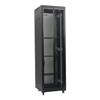 XtendLan 19" stojanový rozvaděč 42U 800x1000, nosnost 1000kg, perforované dveře i záda, kolečka, rozložený, černý