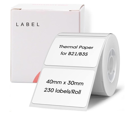 BAZAR - Niimbot štítky R 40x30mm 230ks White pro B21, B21S, B3S, B1 - Poškozený obal (Komplet)