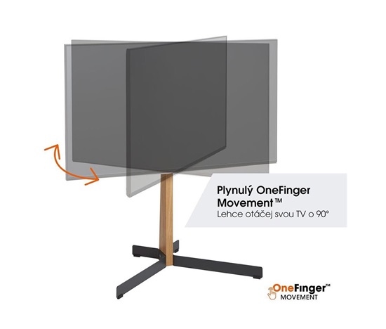 Vogel's TV 40-77'', natáčení ±45°, VESA 600x400 mm, výška středu VESA 780-980 mm, 50 kg, dub + černá ocel