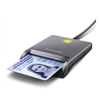 BAZAR - AXAGON CRE-SM3T, USB-A FlatReader čtečka kontaktních karet Smart card (eObčanka), kabel 1.3m - Poškozený obal (K