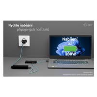 i-tec USB-C Triple 4K HDMI Video Adapter, Power Delivery 100W