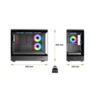 EVOLVEO Ursus, skříň mATX, 6x ARGB ventilátor 120mm, skleněná bočnice + přední panel